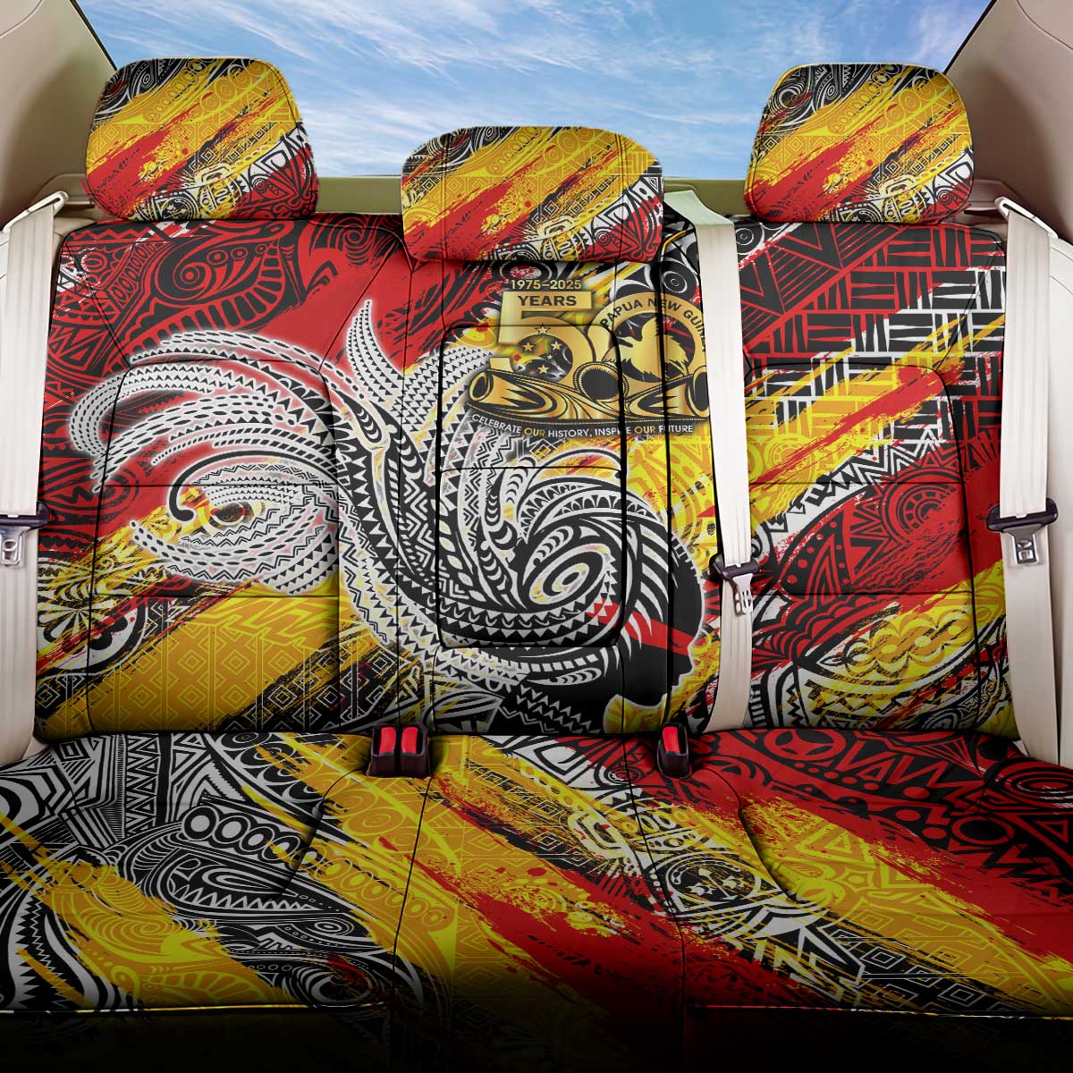 Papua New Guinea 50th Independence Day Back Car Seat Cover Celebrate Our History, Inspire Our Future