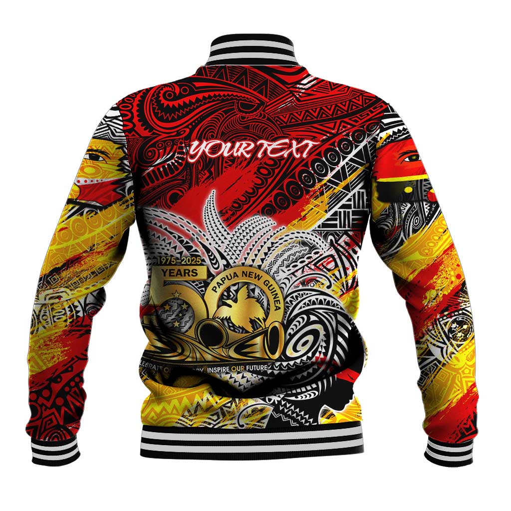 Papua New Guinea 50th Independence Day Baseball Jacket Celebrate Our History, Inspire Our Future DT02 - Polynesian Pride
