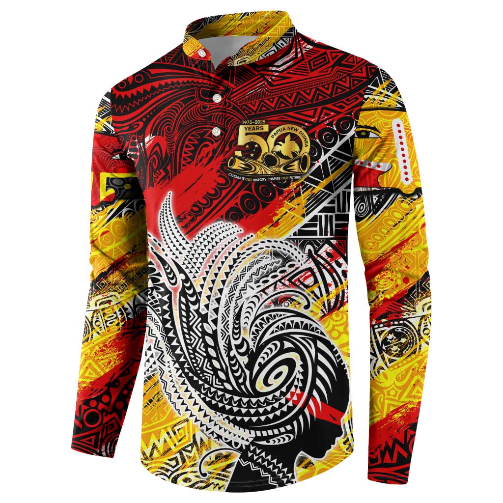 Papua New Guinea 50th Independence Day Button Sweatshirt Celebrate Our History, Inspire Our Future DT02 - Polynesian Pride