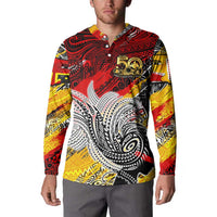 Papua New Guinea 50th Independence Day Button Sweatshirt Celebrate Our History, Inspire Our Future DT02 - Polynesian Pride