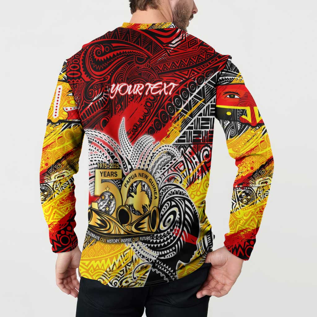 Papua New Guinea 50th Independence Day Button Sweatshirt Celebrate Our History, Inspire Our Future DT02 - Polynesian Pride