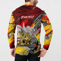 Papua New Guinea 50th Independence Day Button Sweatshirt Celebrate Our History, Inspire Our Future DT02 - Polynesian Pride