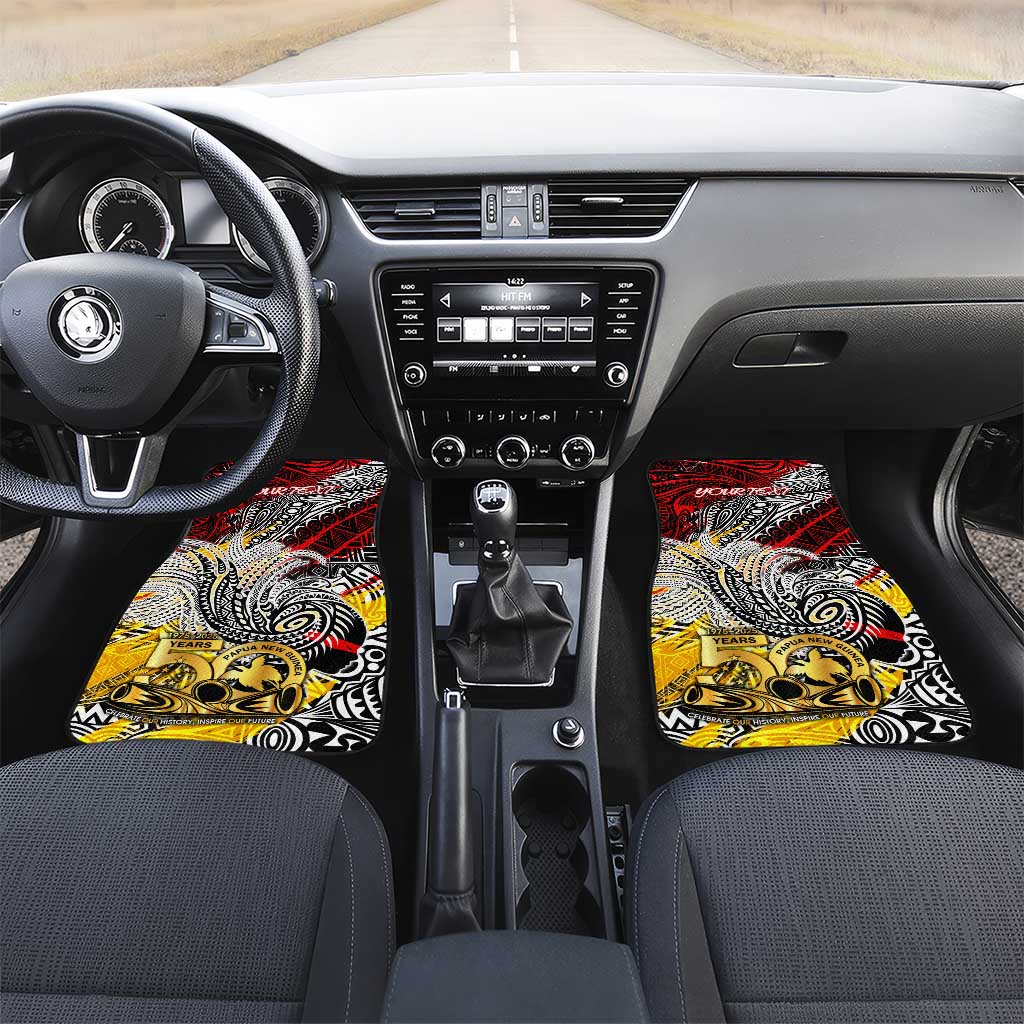 Papua New Guinea 50th Independence Day Car Mats Celebrate Our History, Inspire Our Future DT02 Set 2pcs - Front Art - Polynesian Pride