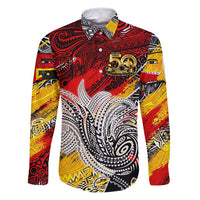 Papua New Guinea 50th Independence Day Family Matching Long Sleeve Bodycon Dress and Hawaiian Shirt Celebrate Our History, Inspire Our Future