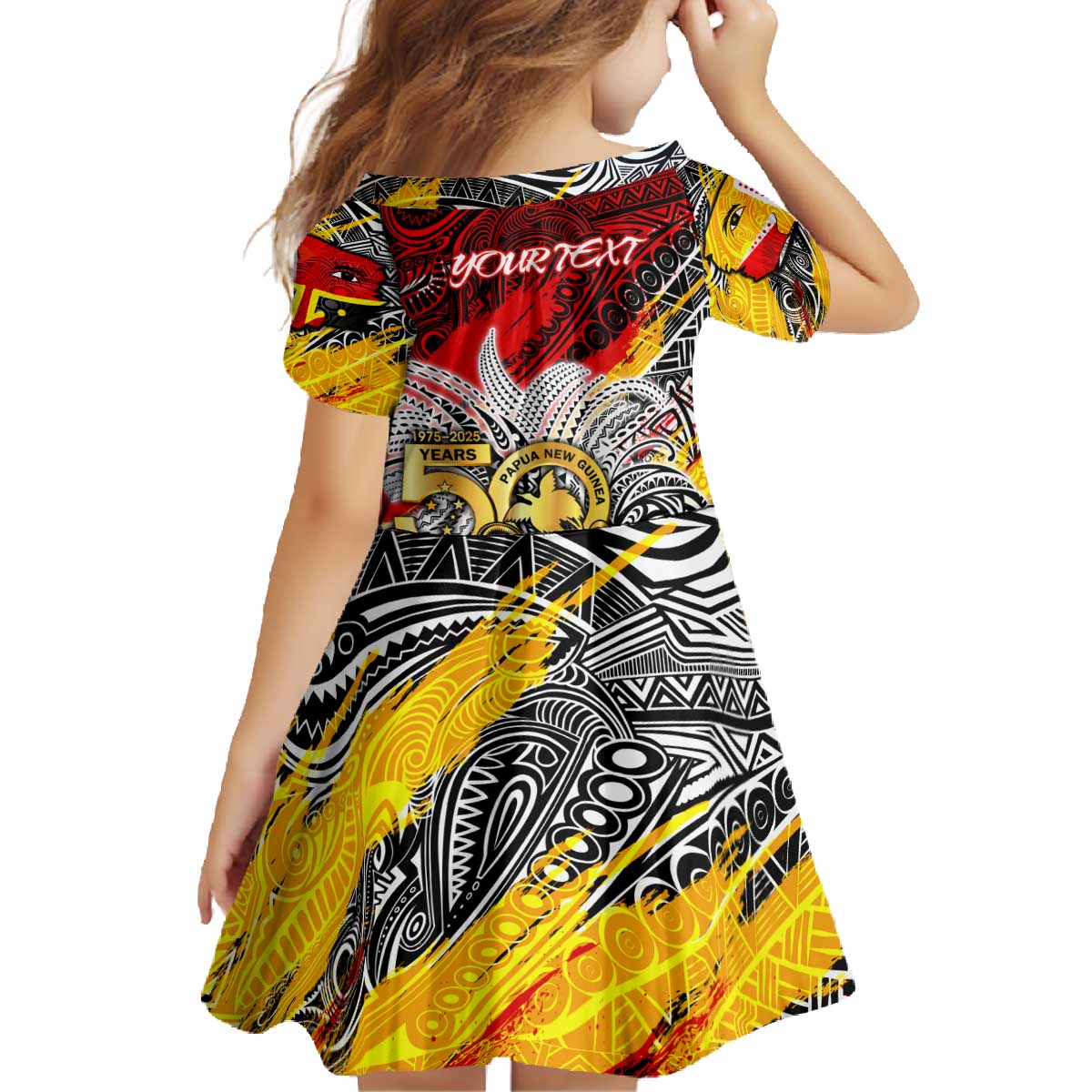 Papua New Guinea 50th Independence Day Family Matching Off The Shoulder Long Sleeve Dress and Hawaiian Shirt Celebrate Our History, Inspire Our Future