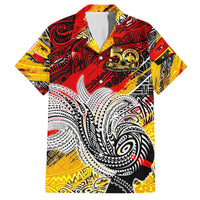 Papua New Guinea 50th Independence Day Family Matching Off The Shoulder Long Sleeve Dress and Hawaiian Shirt Celebrate Our History, Inspire Our Future