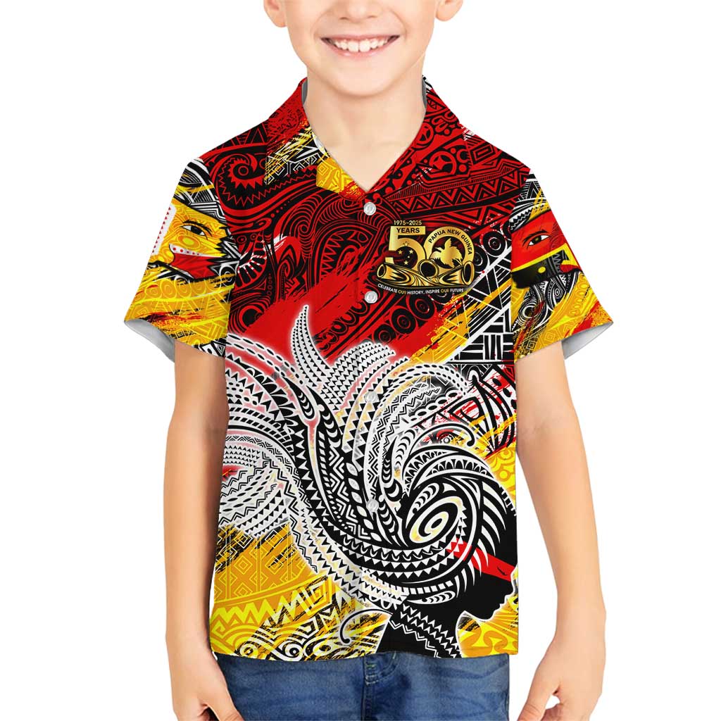 Papua New Guinea 50th Independence Day Family Matching Off Shoulder Maxi Dress and Hawaiian Shirt Celebrate Our History, Inspire Our Future