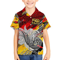 Papua New Guinea 50th Independence Day Family Matching Off Shoulder Maxi Dress and Hawaiian Shirt Celebrate Our History, Inspire Our Future