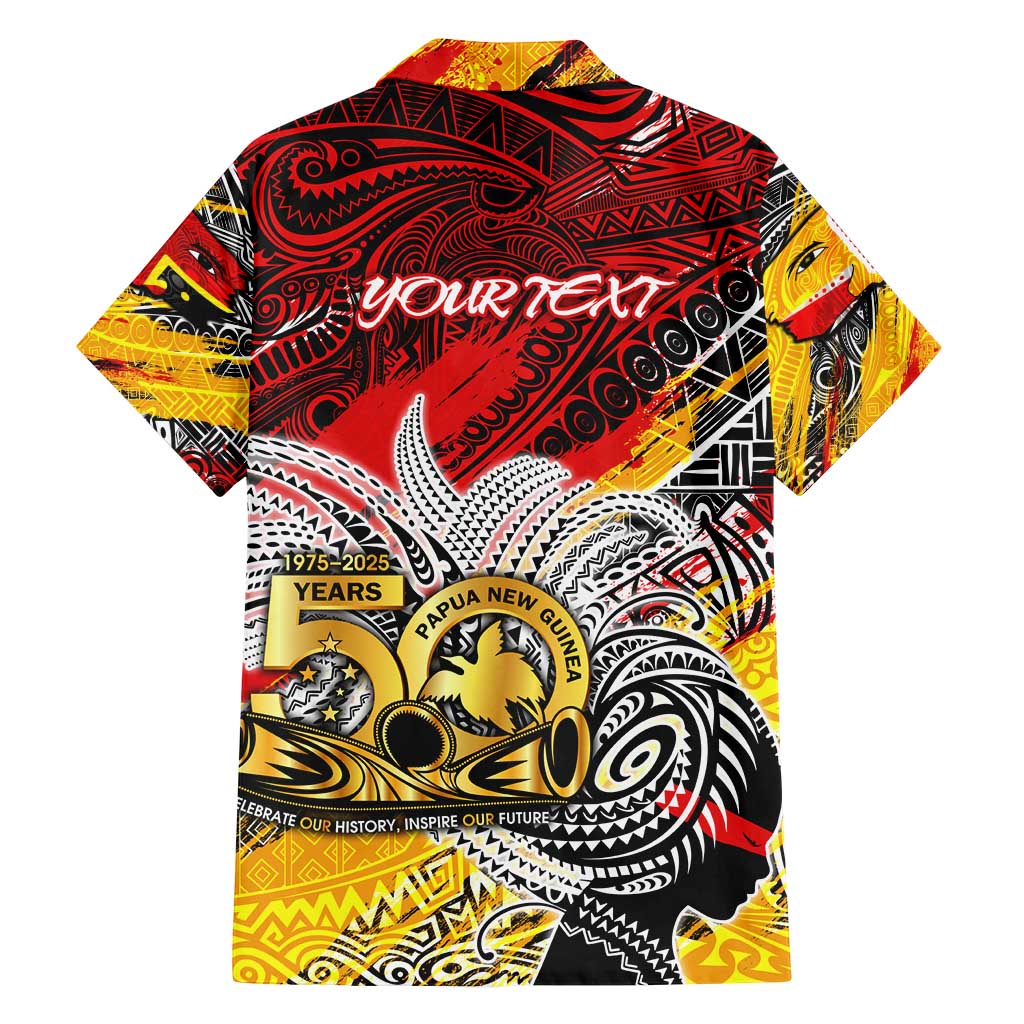 Papua New Guinea 50th Independence Day Family Matching Off Shoulder Short Dress and Hawaiian Shirt Celebrate Our History, Inspire Our Future