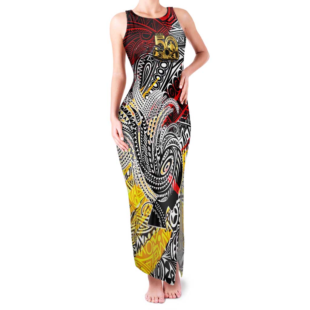 Papua New Guinea 50th Independence Day Family Matching Tank Maxi Dress and Hawaiian Shirt Celebrate Our History, Inspire Our Future