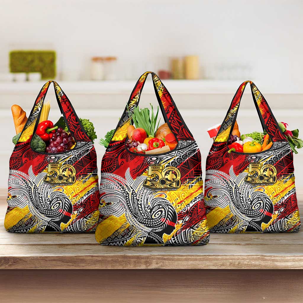 Papua New Guinea 50th Independence Day Grocery Bag Celebrate Our History, Inspire Our Future DT02 3-pack One Size Art - Polynesian Pride