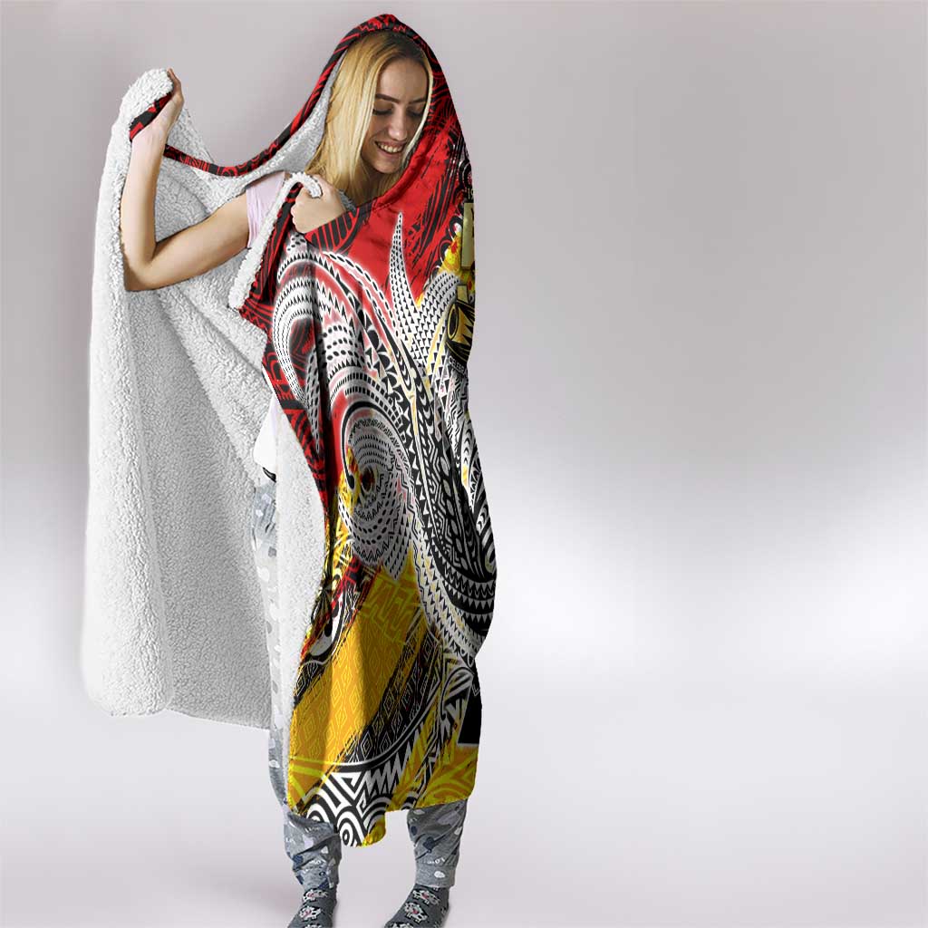 Papua New Guinea 50th Independence Day Hooded Blanket Celebrate Our History, Inspire Our Future