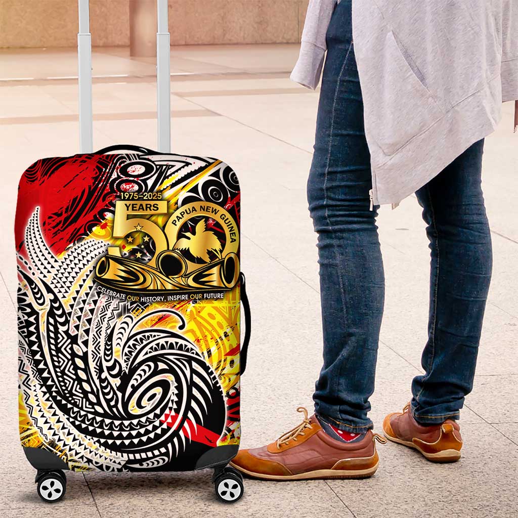 Papua New Guinea 50th Independence Day Luggage Cover Celebrate Our History, Inspire Our Future DT02 Art - Polynesian Pride
