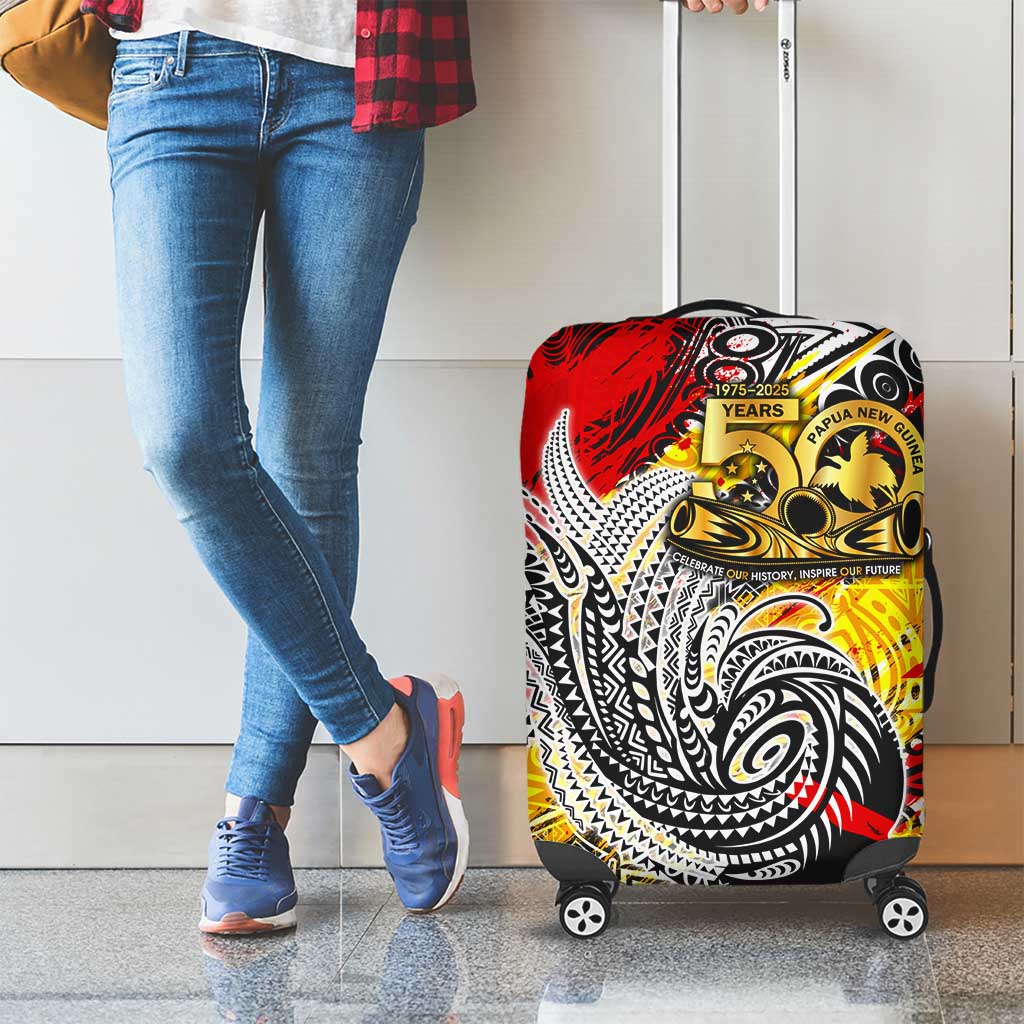 Papua New Guinea 50th Independence Day Luggage Cover Celebrate Our History, Inspire Our Future DT02 - Polynesian Pride