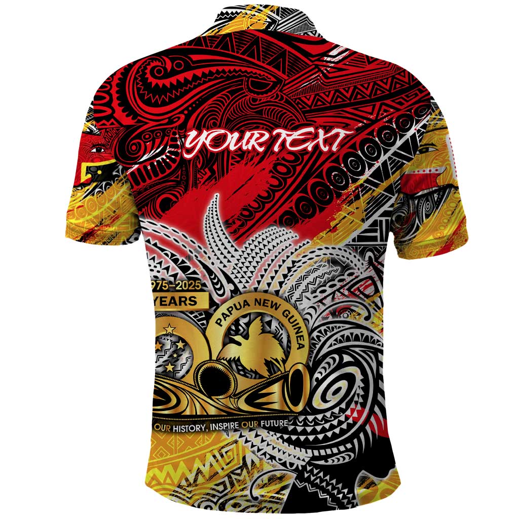 Papua New Guinea 50th Independence Day Polo Shirt Celebrate Our History, Inspire Our Future
