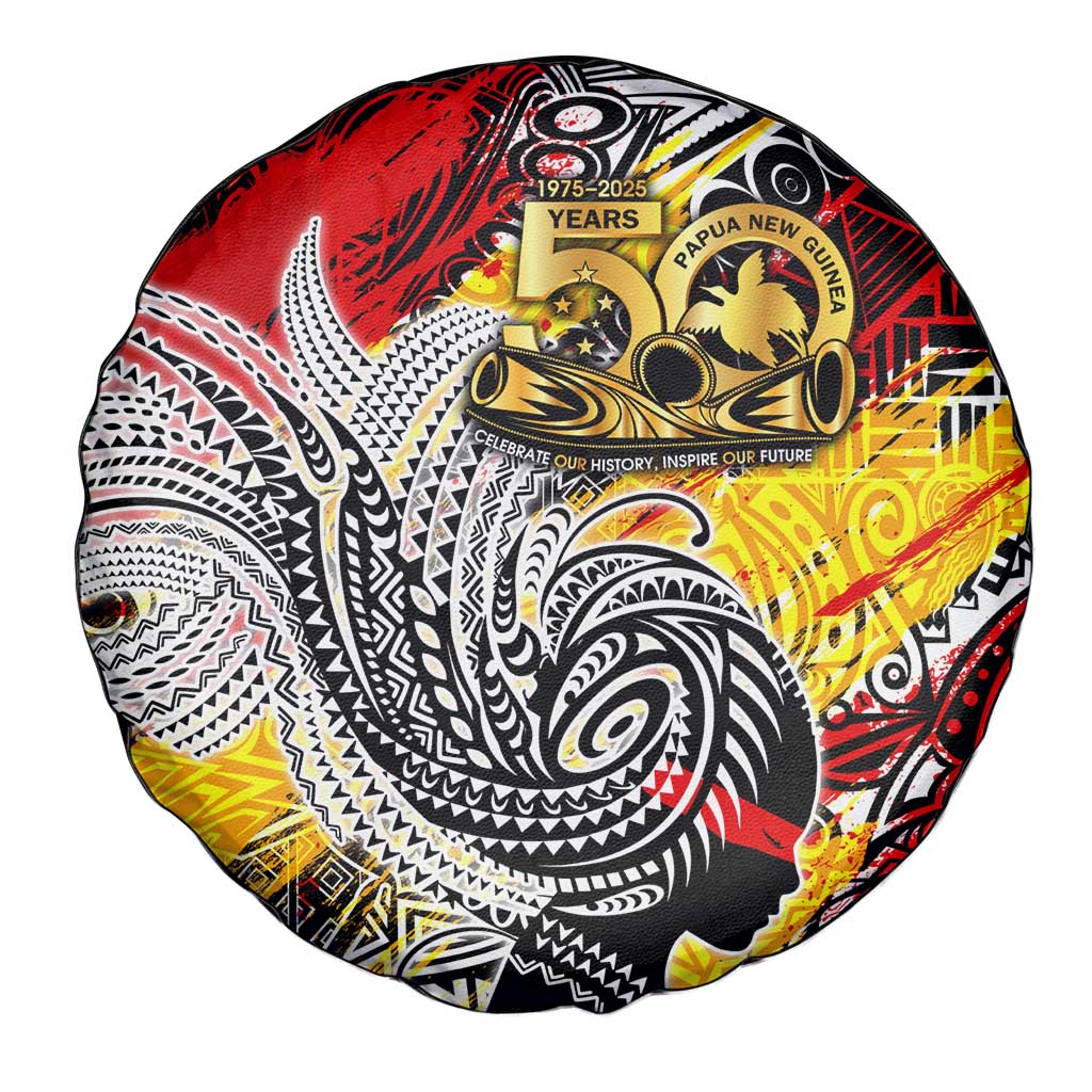 Papua New Guinea 50th Independence Day Spare Tire Cover Celebrate Our History, Inspire Our Future
