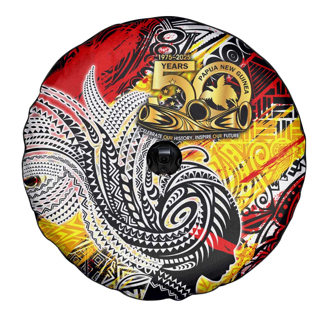 Papua New Guinea 50th Independence Day Spare Tire Cover Celebrate Our History, Inspire Our Future