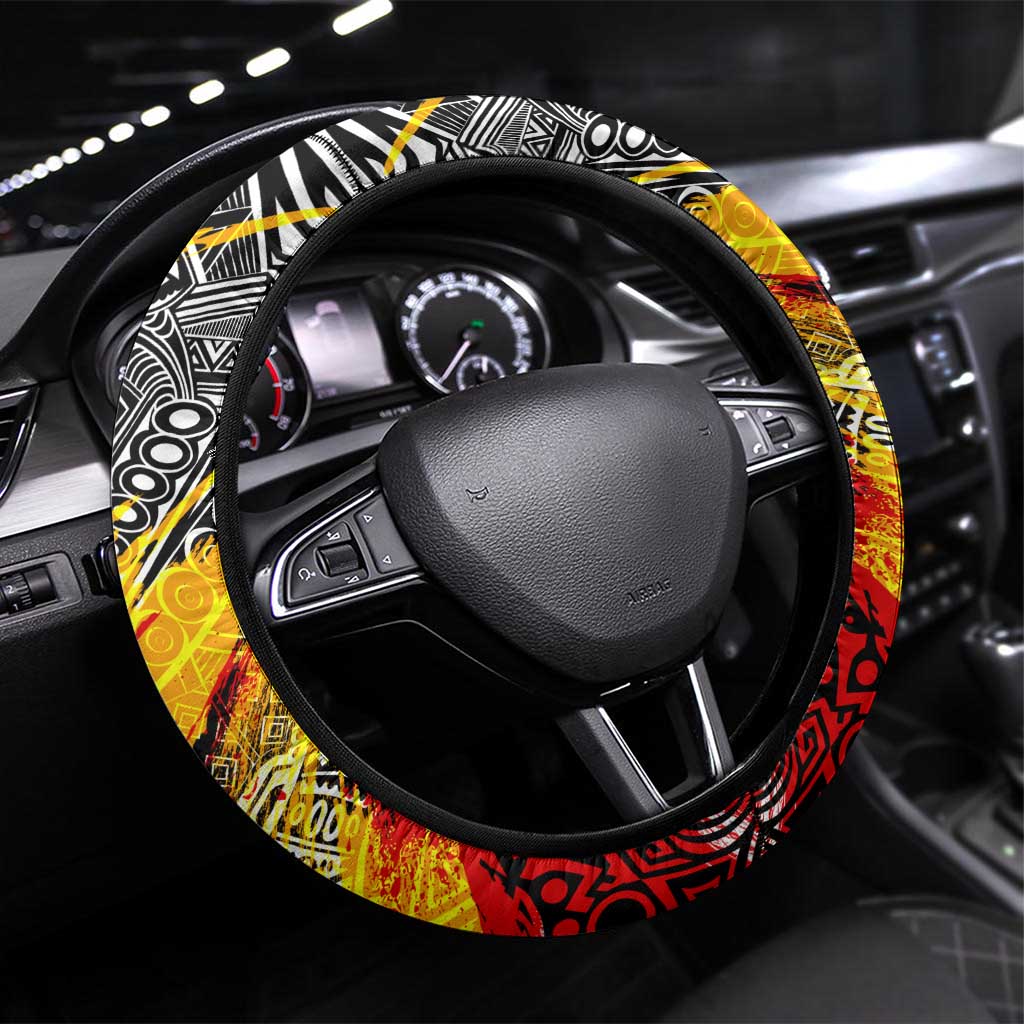 Papua New Guinea 50th Independence Day Steering Wheel Cover Celebrate Our History, Inspire Our Future DT02 Universal Fit Art - Polynesian Pride