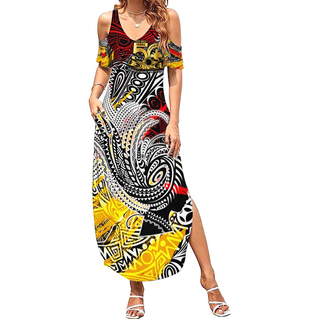 Papua New Guinea 50th Independence Day Summer Maxi Dress Celebrate Our History, Inspire Our Future