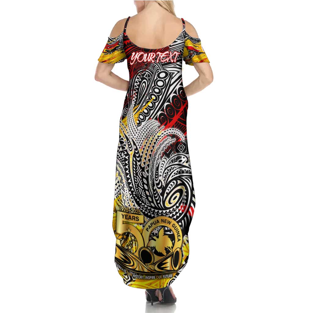 Papua New Guinea 50th Independence Day Summer Maxi Dress Celebrate Our History, Inspire Our Future