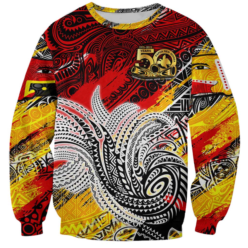 Papua New Guinea 50th Independence Day Sweatshirt Celebrate Our History, Inspire Our Future DT02 Unisex Art - Polynesian Pride