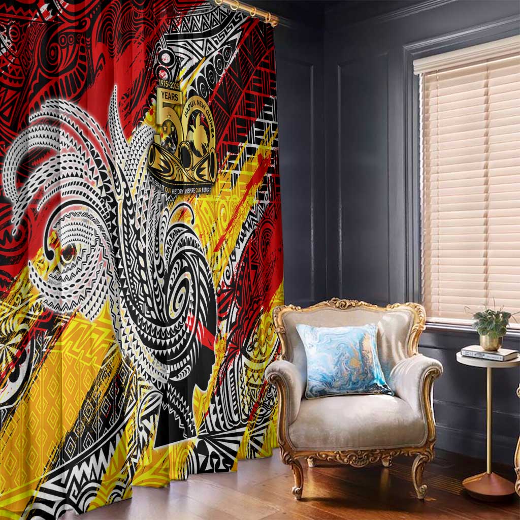 Papua New Guinea 50th Independence Day Window Curtain Celebrate Our History, Inspire Our Future