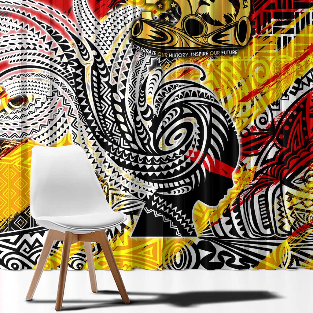 Papua New Guinea 50th Independence Day Window Curtain Celebrate Our History, Inspire Our Future