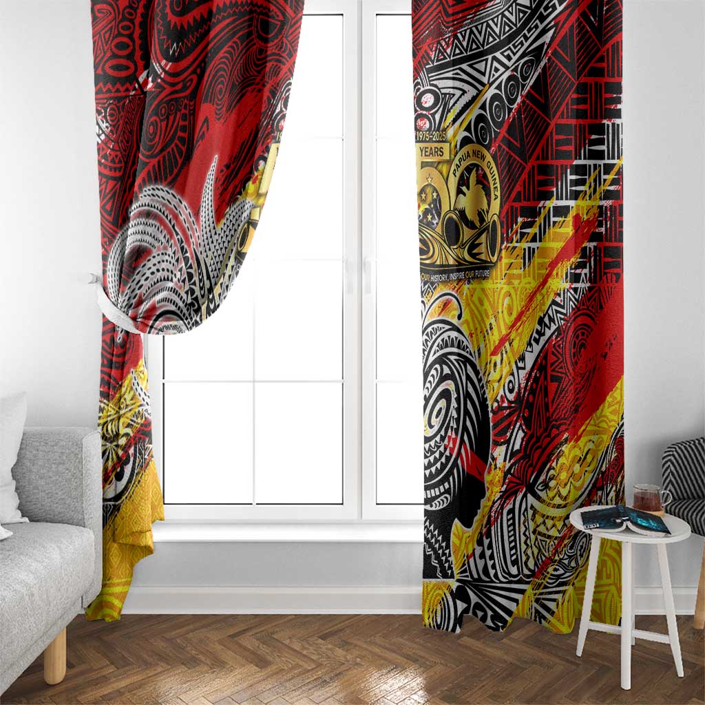 Papua New Guinea 50th Independence Day Window Curtain Celebrate Our History, Inspire Our Future