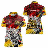 Papua New Guinea 50th Independence Day Women Polo Shirt Celebrate Our History, Inspire Our Future