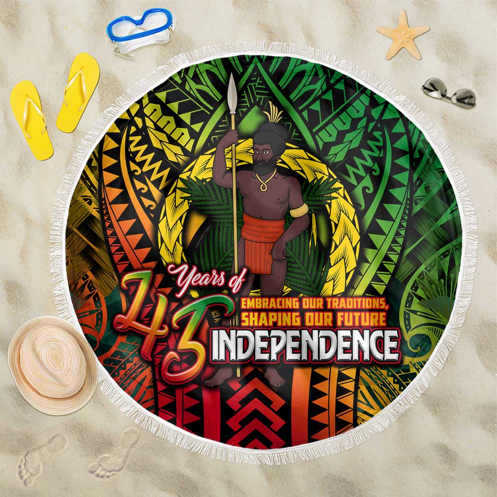 Vanuatu 45th Independence Anniversary Beach Blanket Embracing Our Traditions Shaping Our Future DT02 One Size 150cm Art - Polynesian Pride