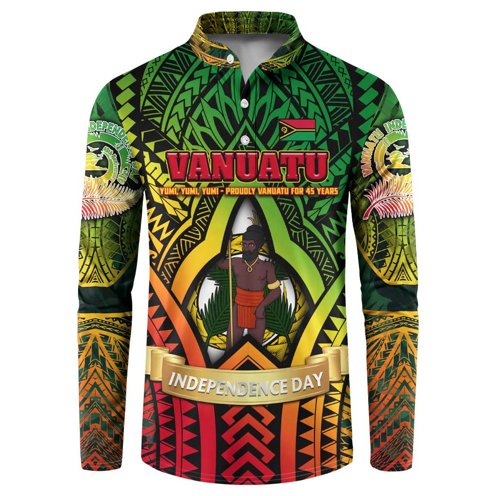 Vanuatu 45th Independence Anniversary Button Sweatshirt Embracing Our Traditions Shaping Our Future DT02 Art - Polynesian Pride