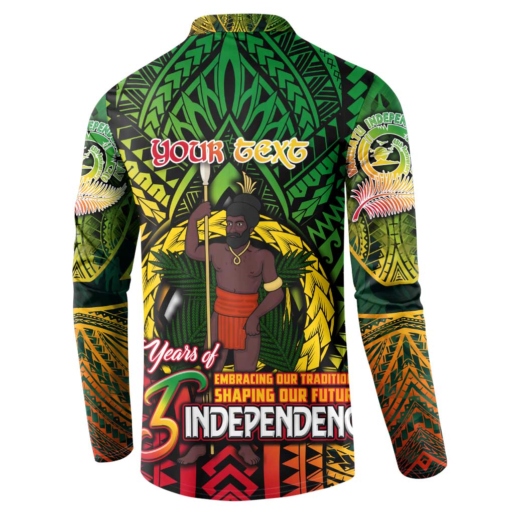 Vanuatu 45th Independence Anniversary Button Sweatshirt Embracing Our Traditions Shaping Our Future DT02 - Polynesian Pride