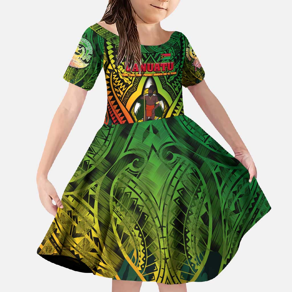 Vanuatu 45th Independence Anniversary Family Matching Mermaid Dress and Hawaiian Shirt Embracing Our Traditions Shaping Our Future