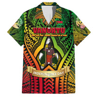 Vanuatu 45th Independence Anniversary Family Matching Off Shoulder Short Dress and Hawaiian Shirt Embracing Our Traditions Shaping Our Future