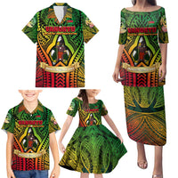 Vanuatu 45th Independence Anniversary Family Matching Puletasi and Hawaiian Shirt Embracing Our Traditions Shaping Our Future