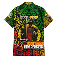 Vanuatu 45th Independence Anniversary Family Matching Short Sleeve Bodycon Dress and Hawaiian Shirt Embracing Our Traditions Shaping Our Future
