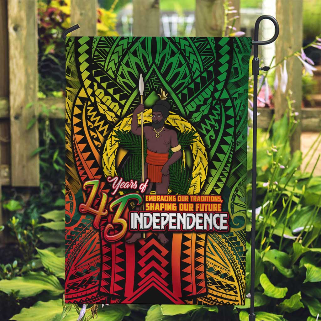 Vanuatu 45th Independence Anniversary Garden Flag Embracing Our Traditions Shaping Our Future