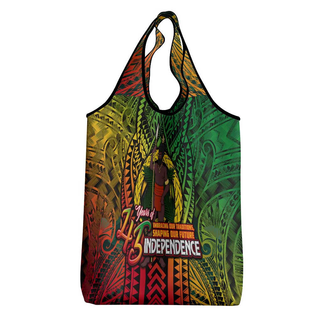 Vanuatu 45th Independence Anniversary Grocery Bag Embracing Our Traditions Shaping Our Future