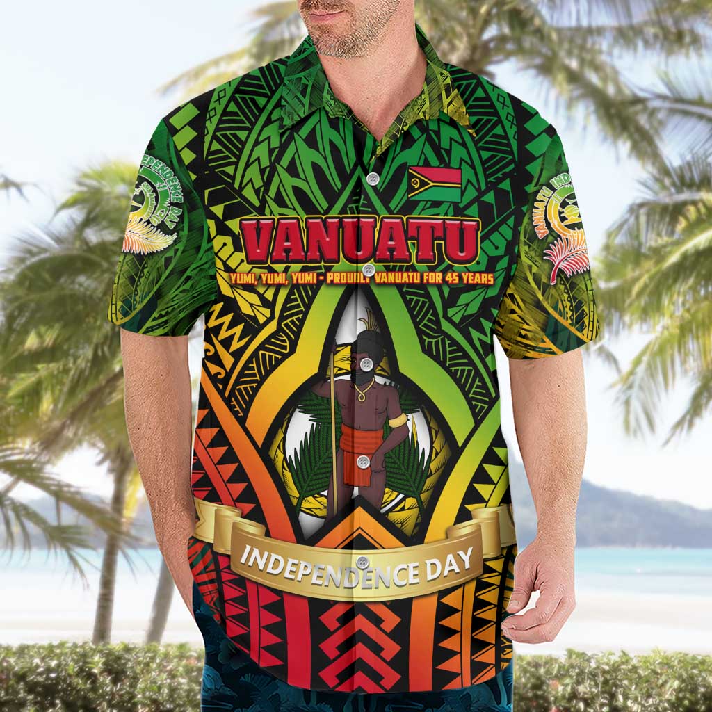 Vanuatu 45th Independence Anniversary Hawaiian Shirt Embracing Our Traditions Shaping Our Future DT02 - Polynesian Pride