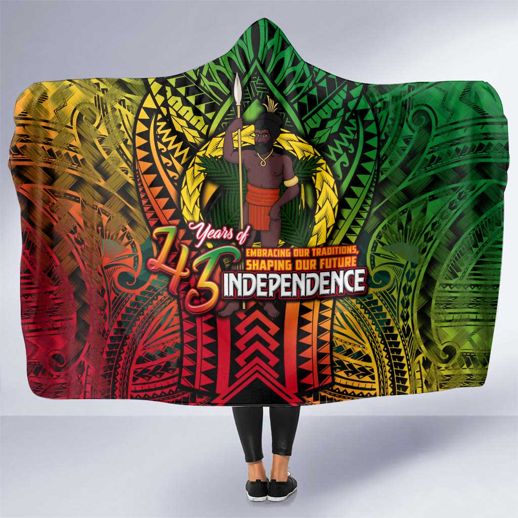 Vanuatu 45th Independence Anniversary Hooded Blanket Embracing Our Traditions Shaping Our Future