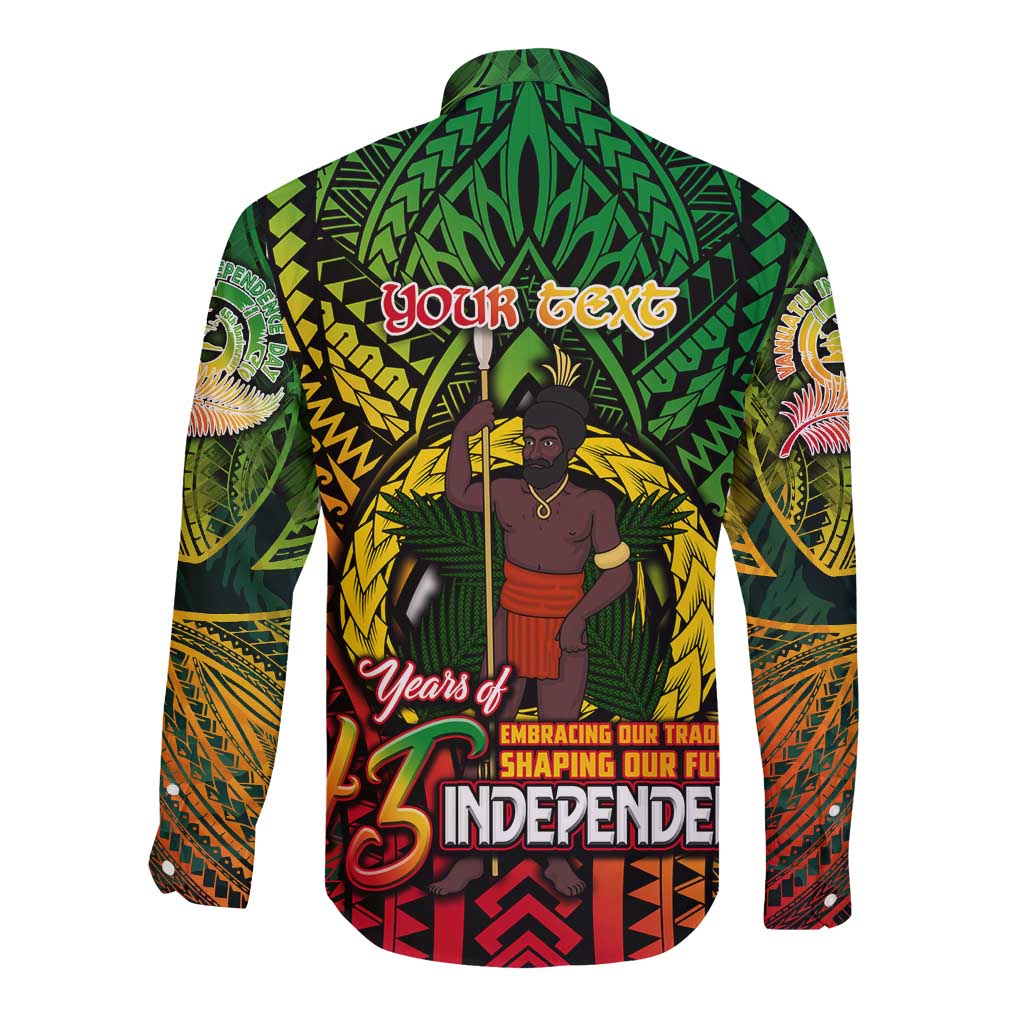 Vanuatu 45th Independence Anniversary Long Sleeve Button Shirt Embracing Our Traditions Shaping Our Future DT02 - Polynesian Pride