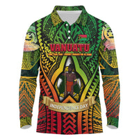 Vanuatu 45th Independence Anniversary Long Sleeve Polo Shirt Embracing Our Traditions Shaping Our Future