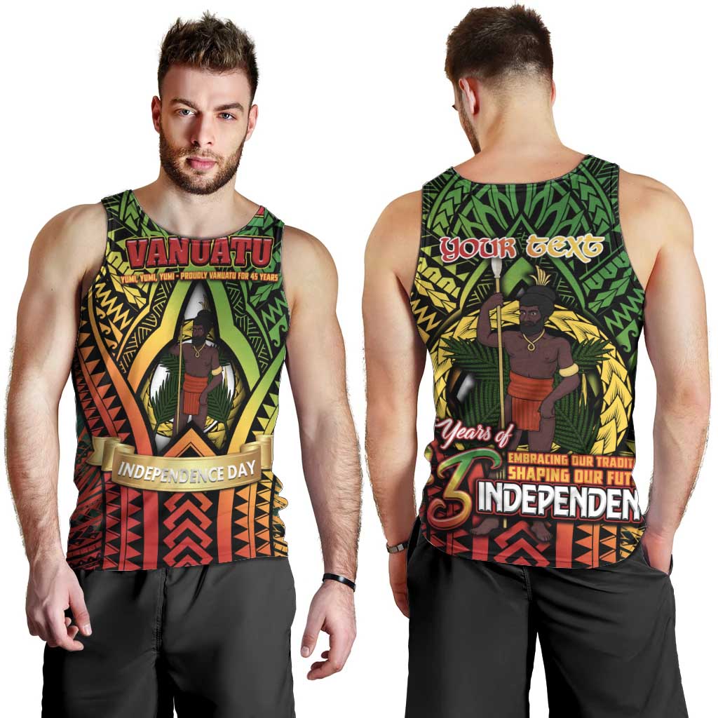 Vanuatu 45th Independence Anniversary Men Tank Top Embracing Our Traditions Shaping Our Future DT02 - Polynesian Pride