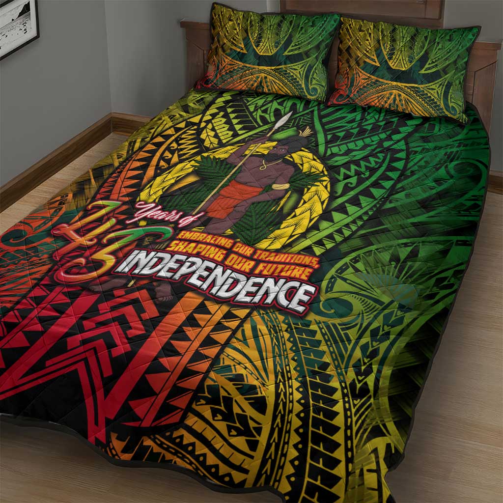 Vanuatu 45th Independence Anniversary Quilt Bed Set Embracing Our Traditions Shaping Our Future