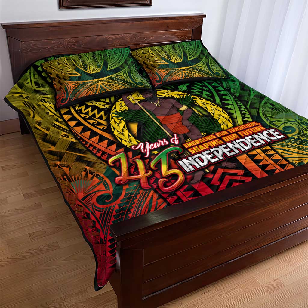 Vanuatu 45th Independence Anniversary Quilt Bed Set Embracing Our Traditions Shaping Our Future