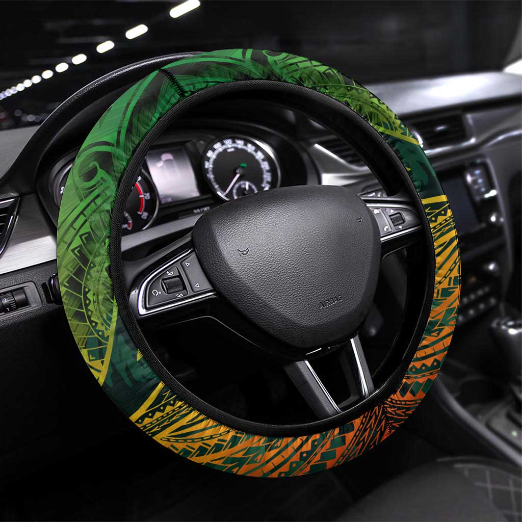 Vanuatu 45th Independence Anniversary Steering Wheel Cover Embracing Our Traditions Shaping Our Future DT02 Universal Fit Art - Polynesian Pride