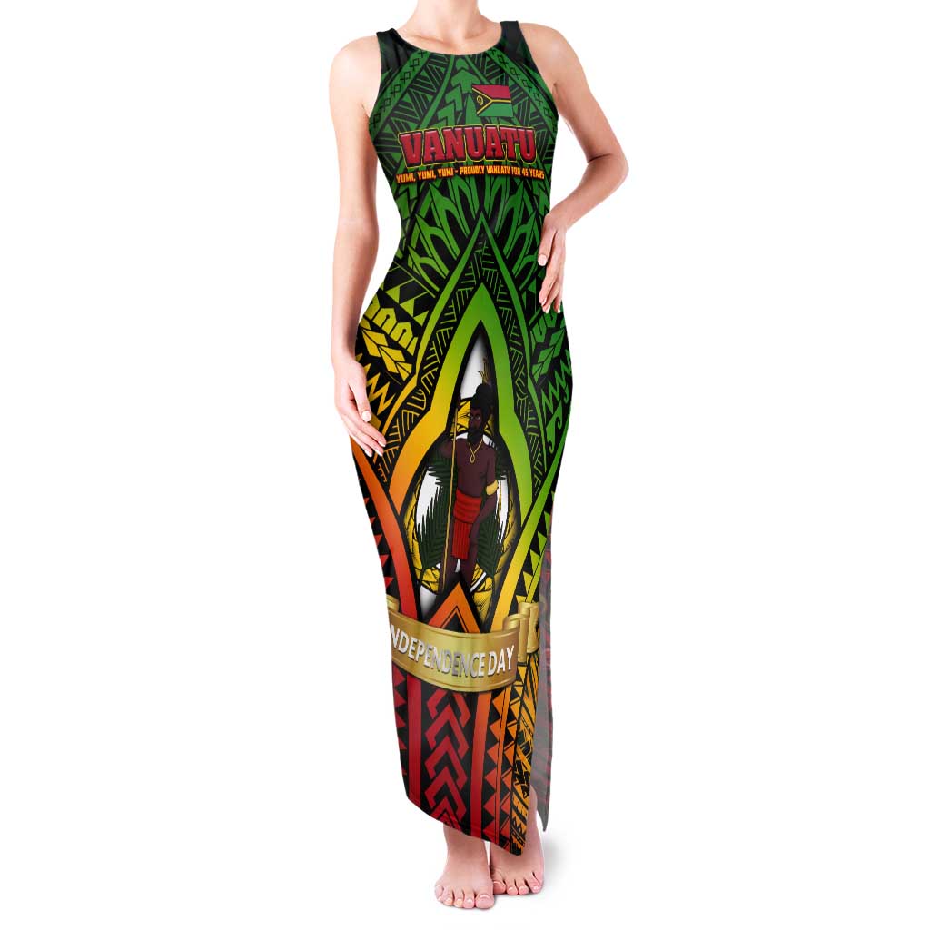 Vanuatu 45th Independence Anniversary Tank Maxi Dress Embracing Our Traditions Shaping Our Future DT02 Women Art - Polynesian Pride