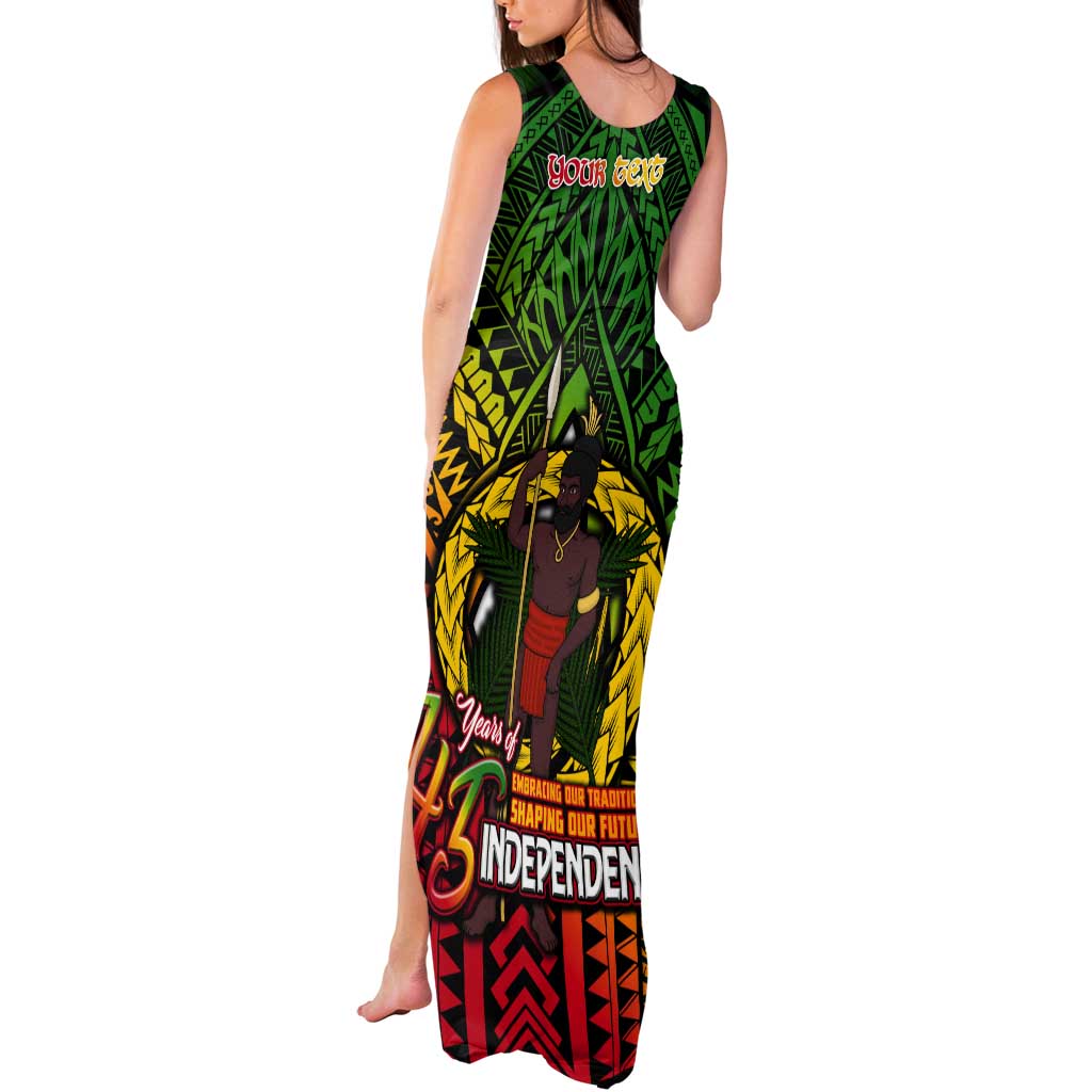 Vanuatu 45th Independence Anniversary Tank Maxi Dress Embracing Our Traditions Shaping Our Future DT02 - Polynesian Pride