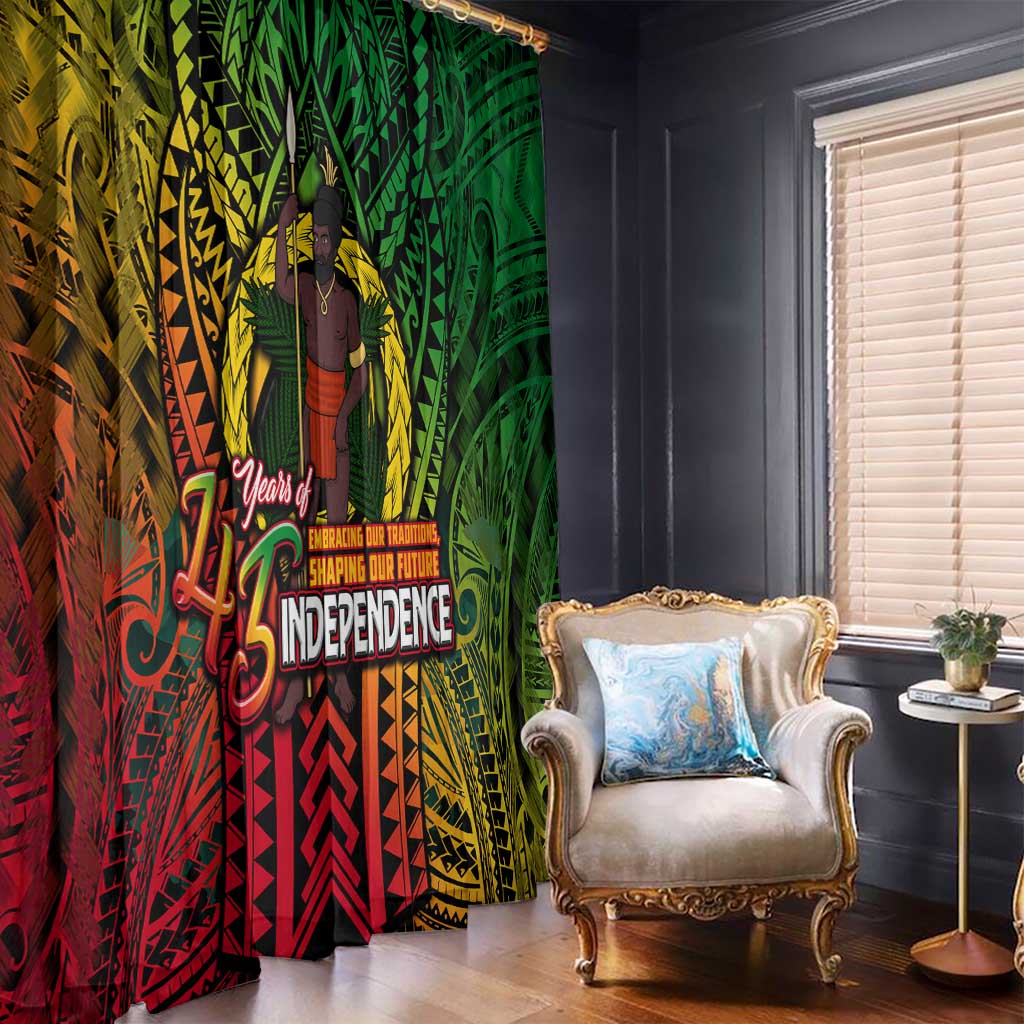 Vanuatu 45th Independence Anniversary Window Curtain Embracing Our Traditions Shaping Our Future