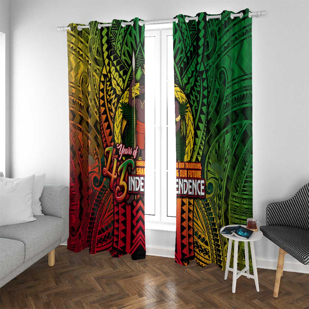 Vanuatu 45th Independence Anniversary Window Curtain Embracing Our Traditions Shaping Our Future